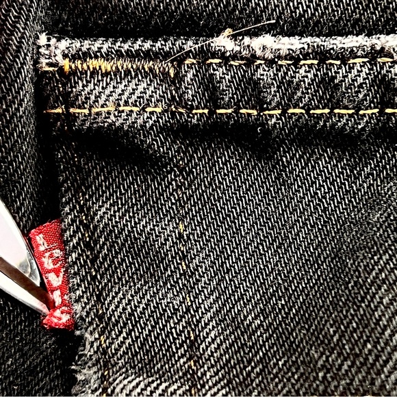 Reformation x Levis Redone Women Jeans 30in Waist 501 Black Distressed Grunge - Picture 14 of 16